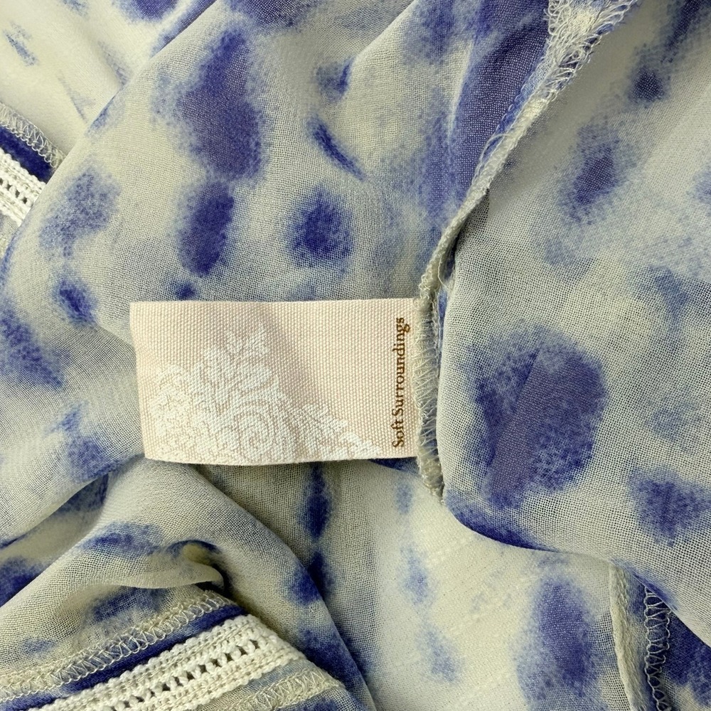 Soft Surroundings Button Front Maxi Dress Womens Boho Shibori‎ Coastal Beach - Picture 6 of 8